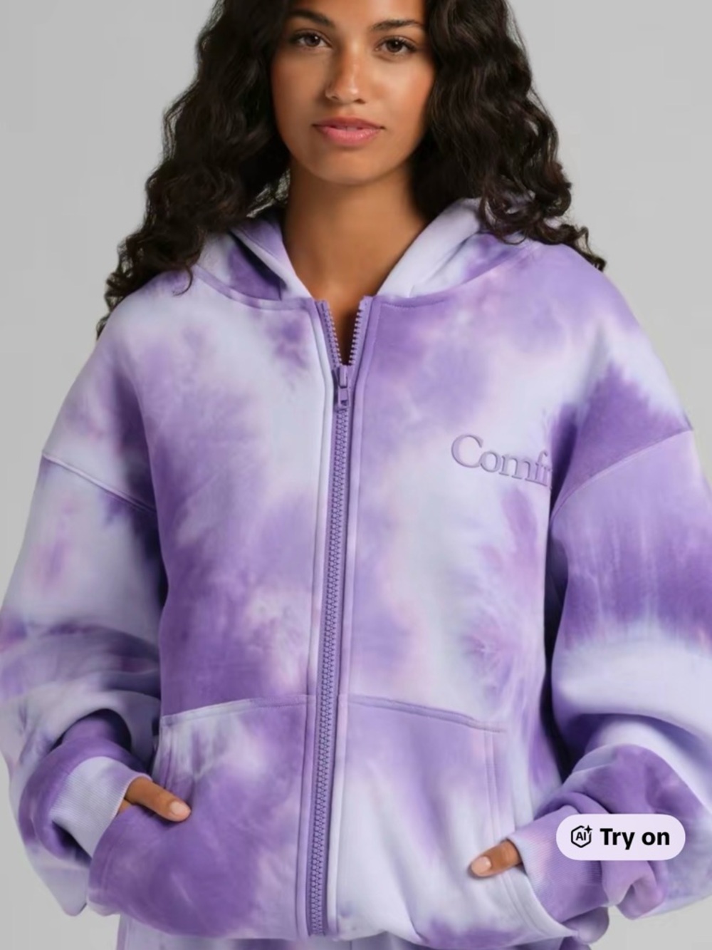 COMFRT Lavender CLOUD Tie-Dye Zip Hoodie